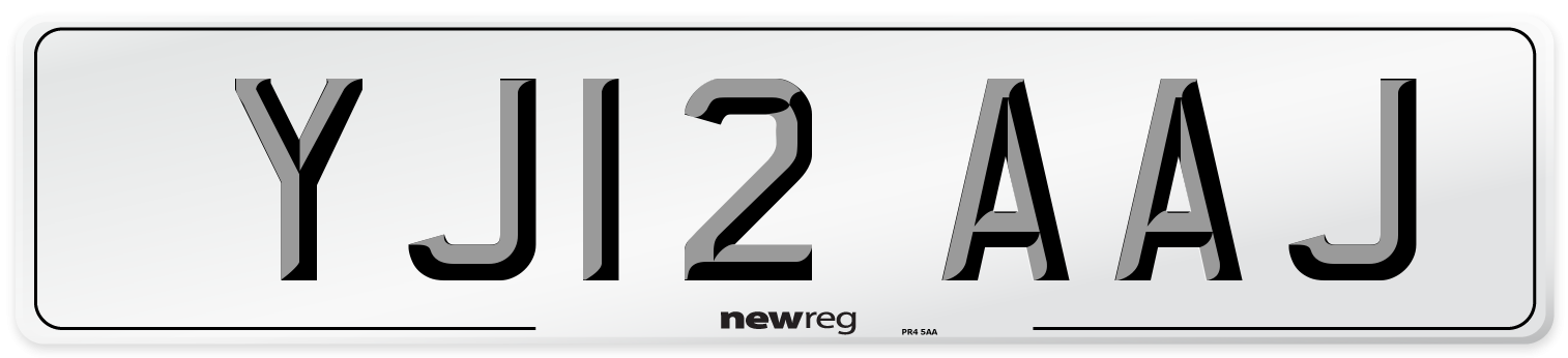 YJ12 AAJ Number Plate from New Reg